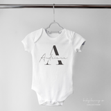 White baby custom name onesie