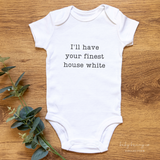 Custom baby onesie in white