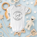 Custom pregnancy announcement baby onesie with name