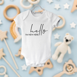 Hello I'm new here custom baby onesie