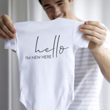Hello I'm new here custom baby onesie