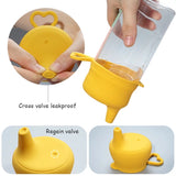 Kids' silicone leak proof lid in yellow.