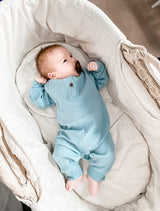 Personalized Initial Long Sleeve Button Close Onesie - Baby Bunny Co.