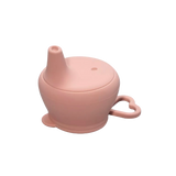 Kids' silicone leak proof lid in light pink.