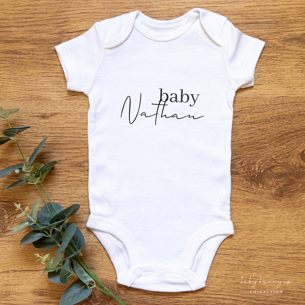 Customized Baby Name Onesie Pregnancy Announcement Gift 3 6M