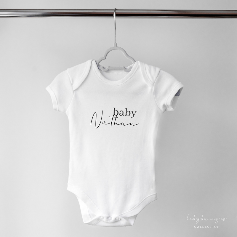 Customized baby onesie with name