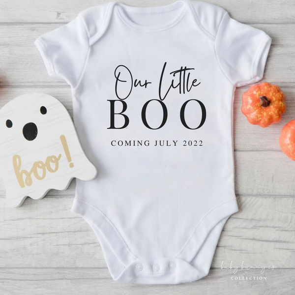 Pregnancy Announcement Onesie | Our Little Boo - Baby Bunny Co.