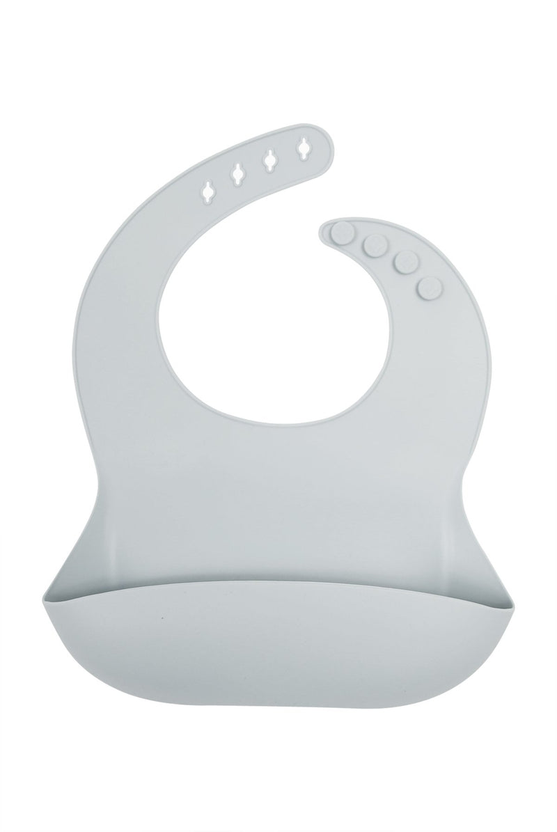Grey Silicone Bib Easy Wash Baby Meal Time Accessorie