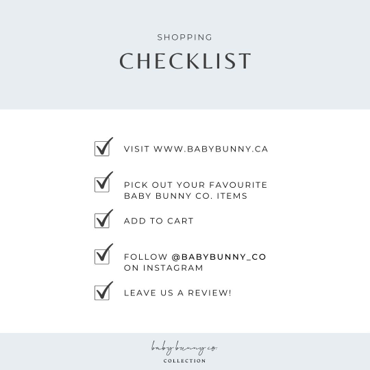 baby bunny co shopping checklist